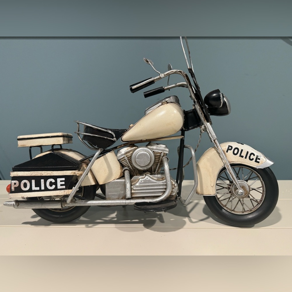 EUC Hand Painted Police Motorcycle Model
